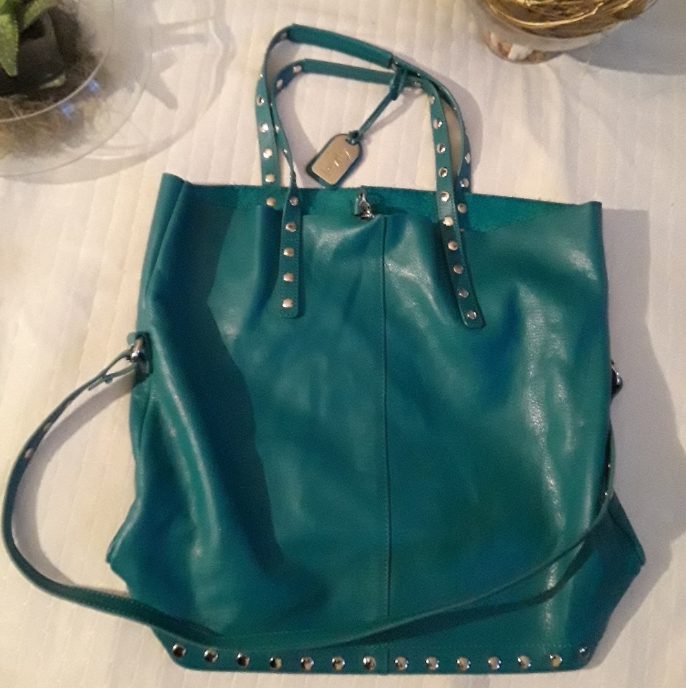 Levity Leather Teal Handbag
